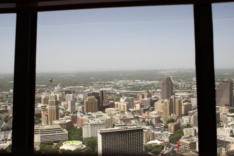 The view from the top of the Tower of the Americas, the tallest structure in San Antonio.