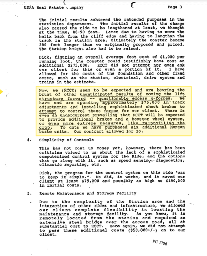 Excess G Forces on the Rattler Roller Coaster Caused Injuries