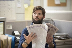 Adam Scott plays a reporter based on John MacCormack in Netflix movie
