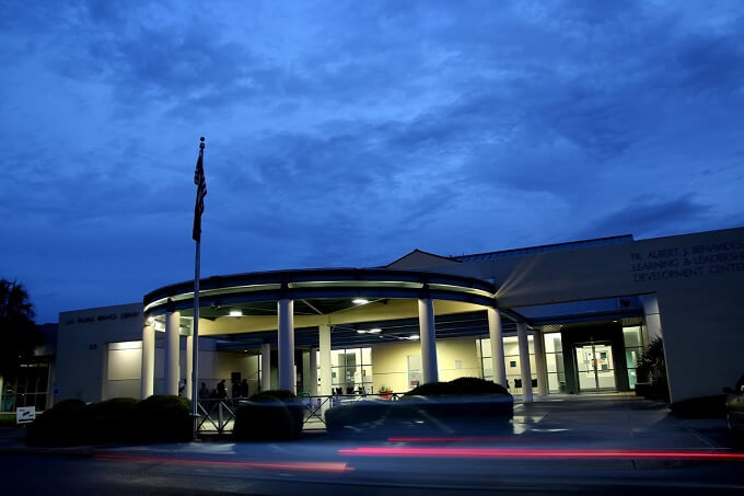 A Bexar County polling site at Las Palmas Library