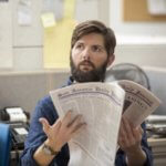 Adam Scott plays a fictional reporter based on John MacCormack