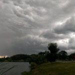 Storm clouds at Woodlawn Lake in San Antonio, Texas