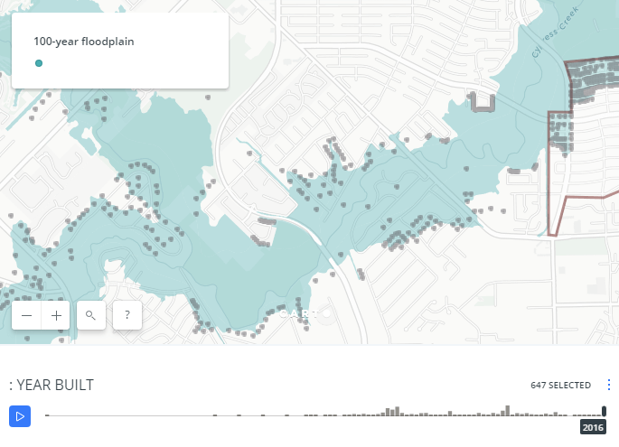 Houses built in flood plain in Harris County