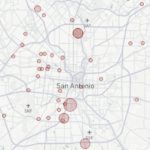 Interactive map of aggressive dog locations in San Antonio