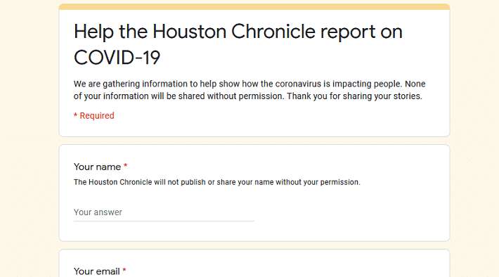 Help the Houston Chronicle report on COVID-19